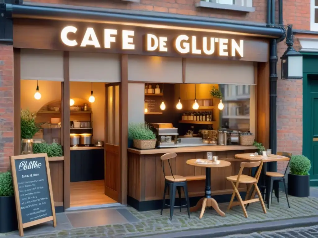 Un acogedor café sin gluten oculto en un encantador callejón empedrado