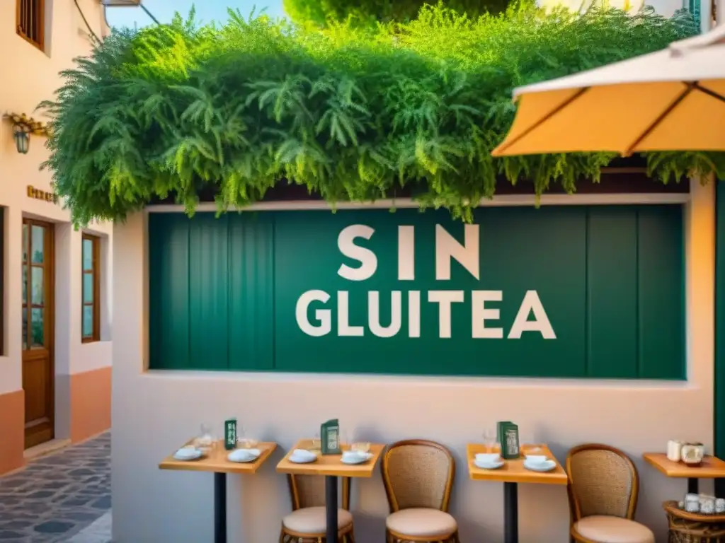 Un acogedor café en Alicante con mesas al aire libre rodeadas de vegetación