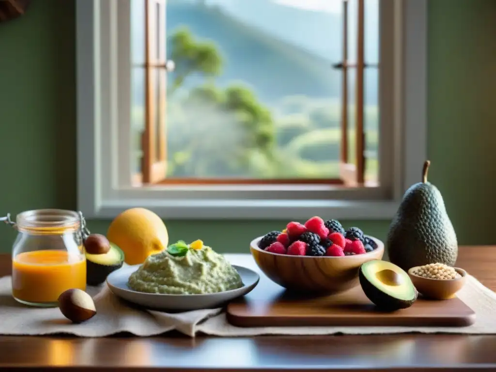 Un acogedor plan de comidas sin gluten en una cocina cálida y luminosa