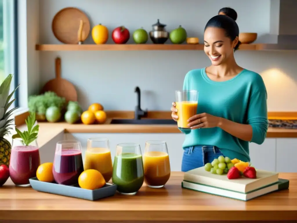 Un amanecer sereno en la cocina, con frutas frescas y utensilios de cocina