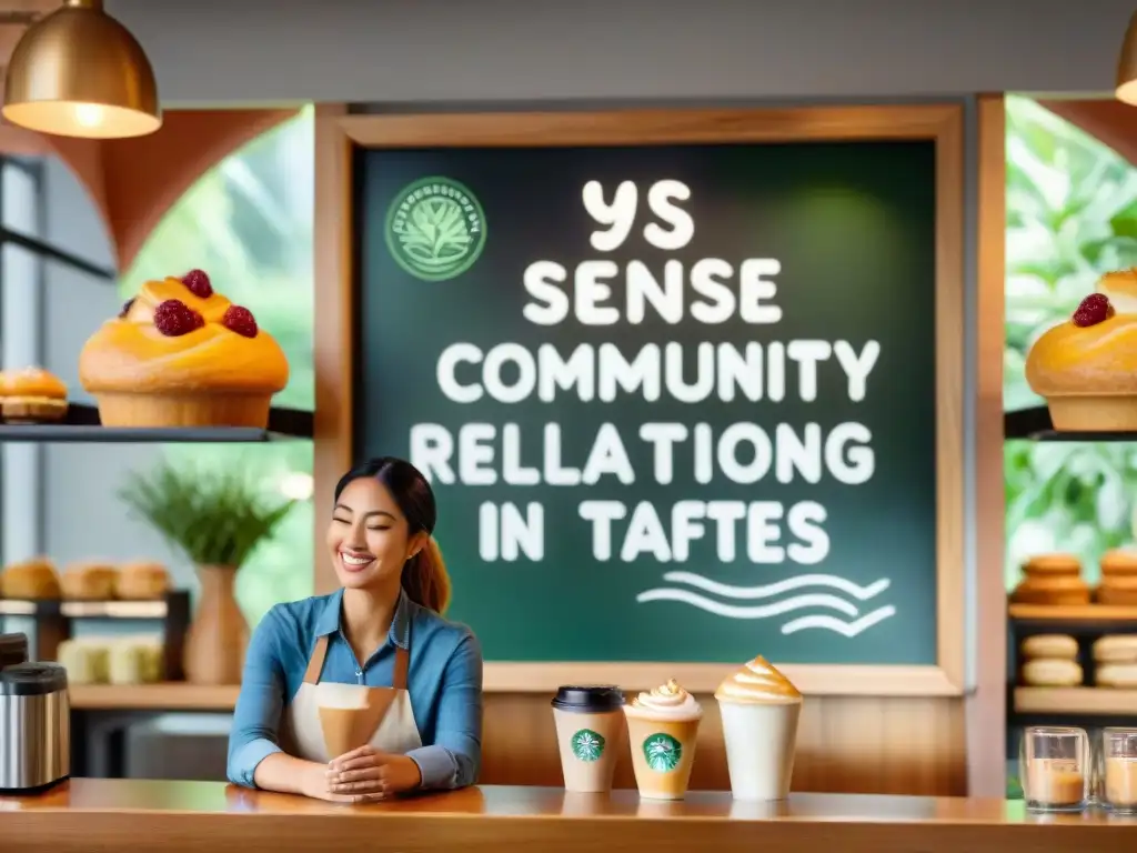 Ambiente acogedor en cafetería sin gluten saludable con gente disfrutando de delicias rodeados de vegetación exuberante