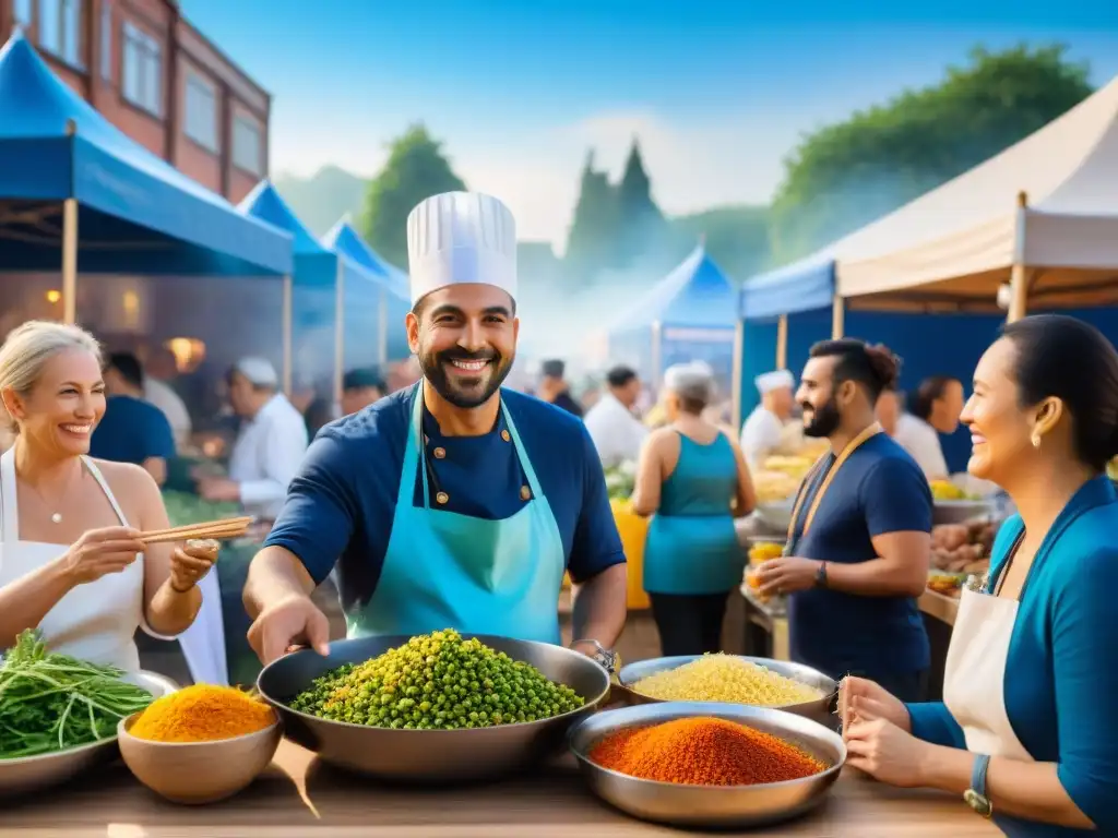 En un animado festival de comida sin gluten mundial, la diversidad y la alegría se fusionan bajo un cielo azul claro