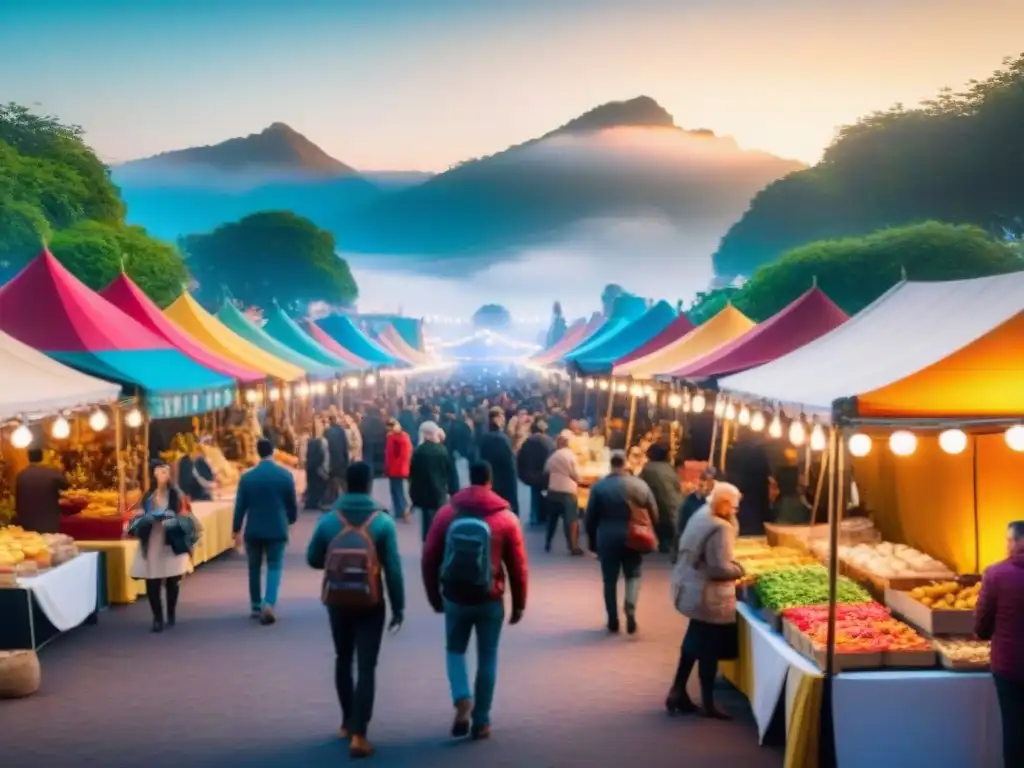Mercado festivo con opciones glutenfree y diversidad Animado festival sin gluten, con puestos de comida coloridos y personas felices disfrutando
