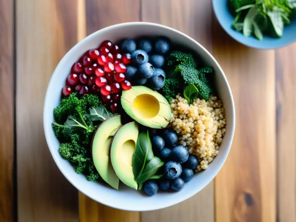 Un apetitoso plato sin gluten con superalimentos, lleno de color y vitalidad, en una presentación hermosa