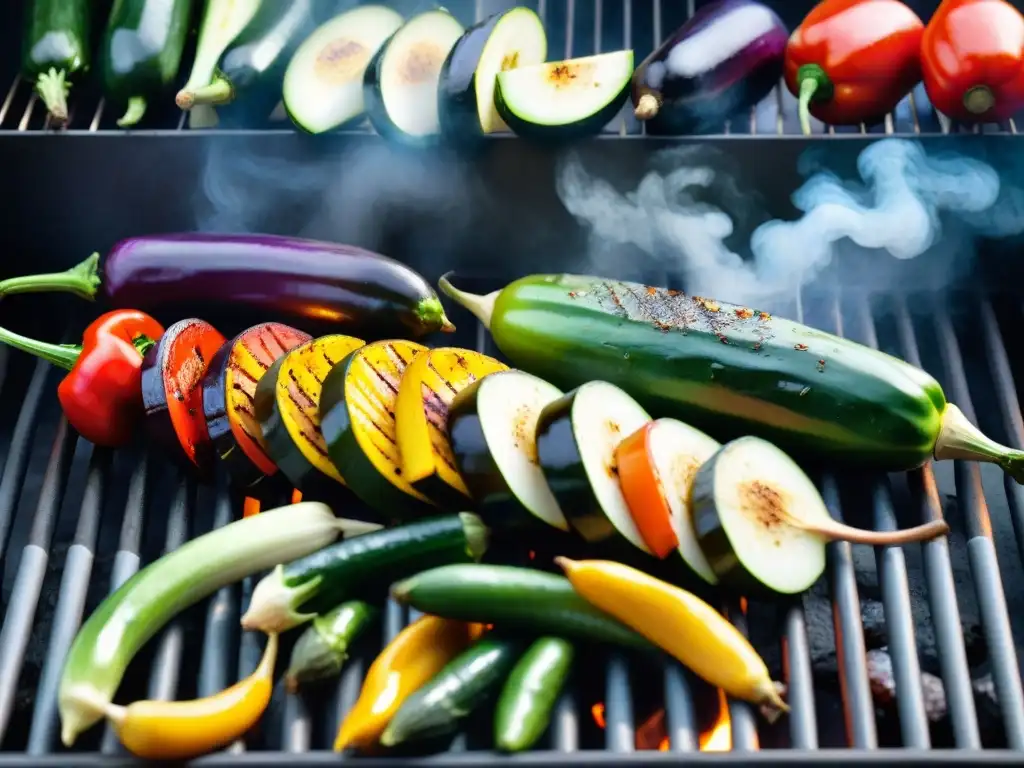 Un asado vegetariano sin gluten innovador con verduras coloridas y suculentas a la parrilla