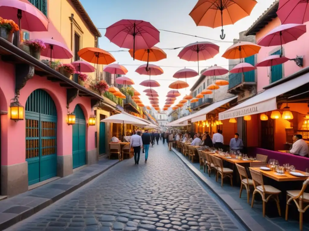 Atardecer en Guadalajara, Castilla: Restaurantes sin gluten junto a la catedral, clientes disfrutando al aire libre