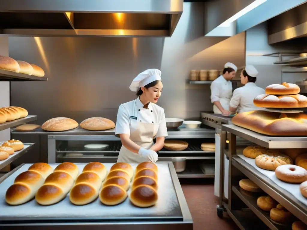 Un bullicioso obrador con panadería sin gluten perfecta, donde se elaboran con pasión delicias artesanales