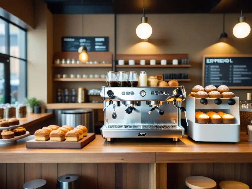 Un café acogedor con pasteles y postres sin gluten en una mesa de madera rústica