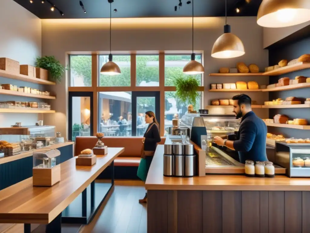 Un café concurrido donde los clientes disfrutan de pastelería sin gluten y bebidas