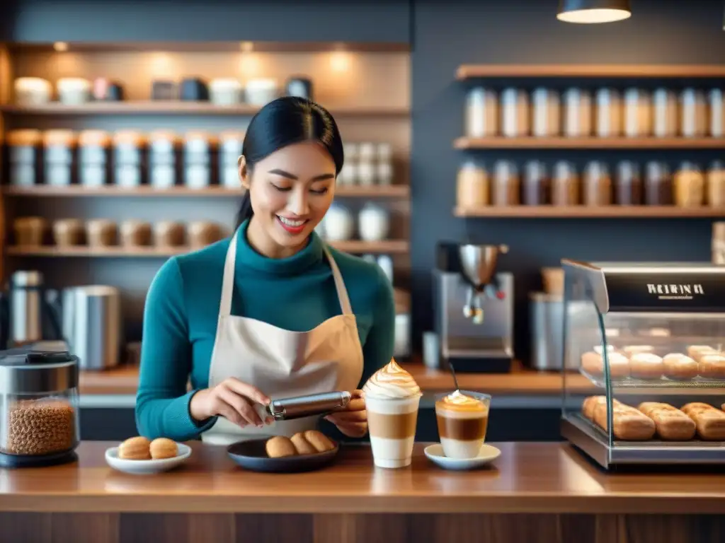 Un café sin gluten acogedor y concurrido donde se disfruta buen café y pastelería variada