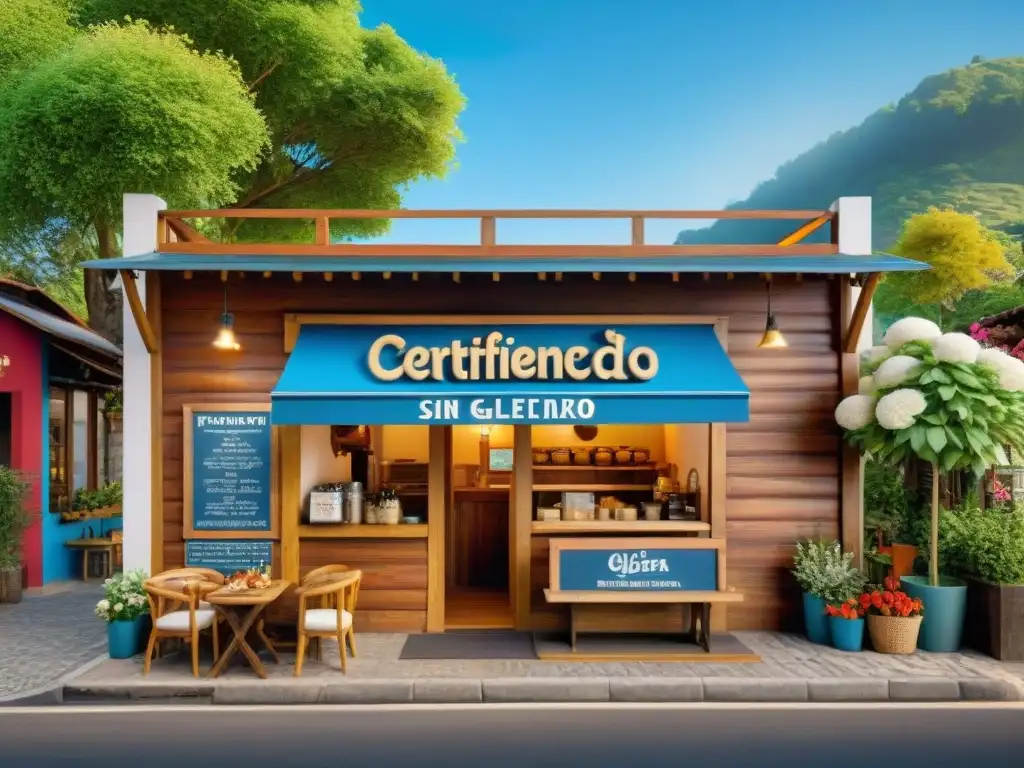 Café sin gluten en ruta pintoresca rodeado de naturaleza y atmósfera acogedora