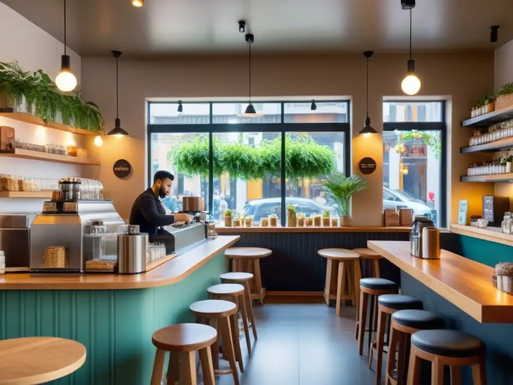 Cafetería acogedora con ambiente inclusivo y tendencia gastronómica de cafeterías sin gluten