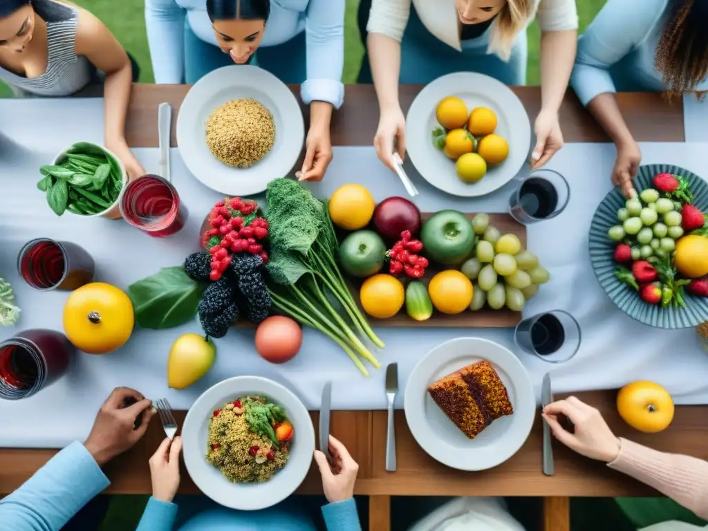 Celebración de una comida sin gluten: evitando errores en la dieta sin gluten, unidos en armonía y alegría alrededor de la mesa festiva