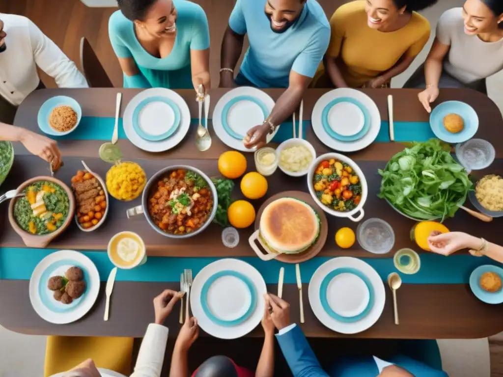 Celebración de la diversidad en una mesa con comida sin gluten