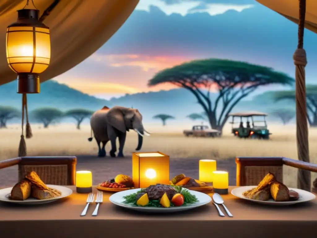 Disfruta de una cena sin gluten en un campamento de safaris en África