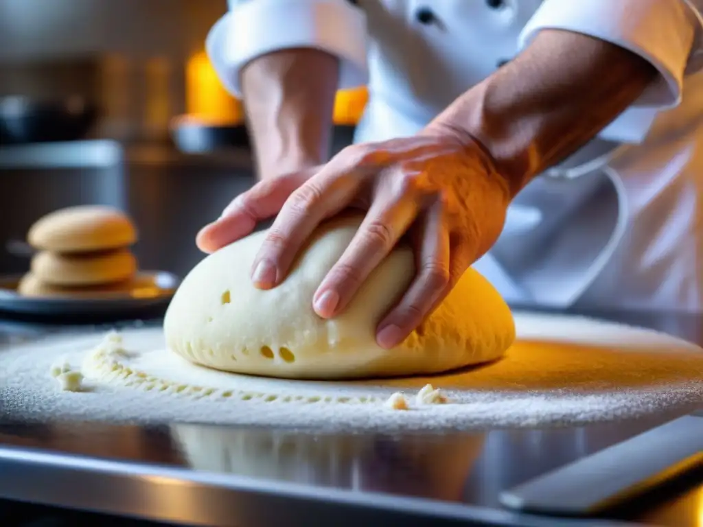 Un chef experto en cocina sin gluten recetas innovadoras amasa con destreza una masa sin gluten