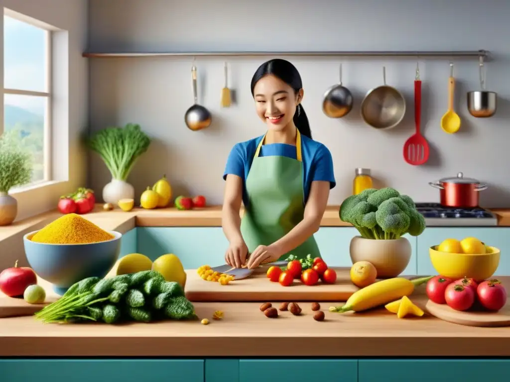 Una cocina divertida y colorida con ingredientes sin gluten para niños