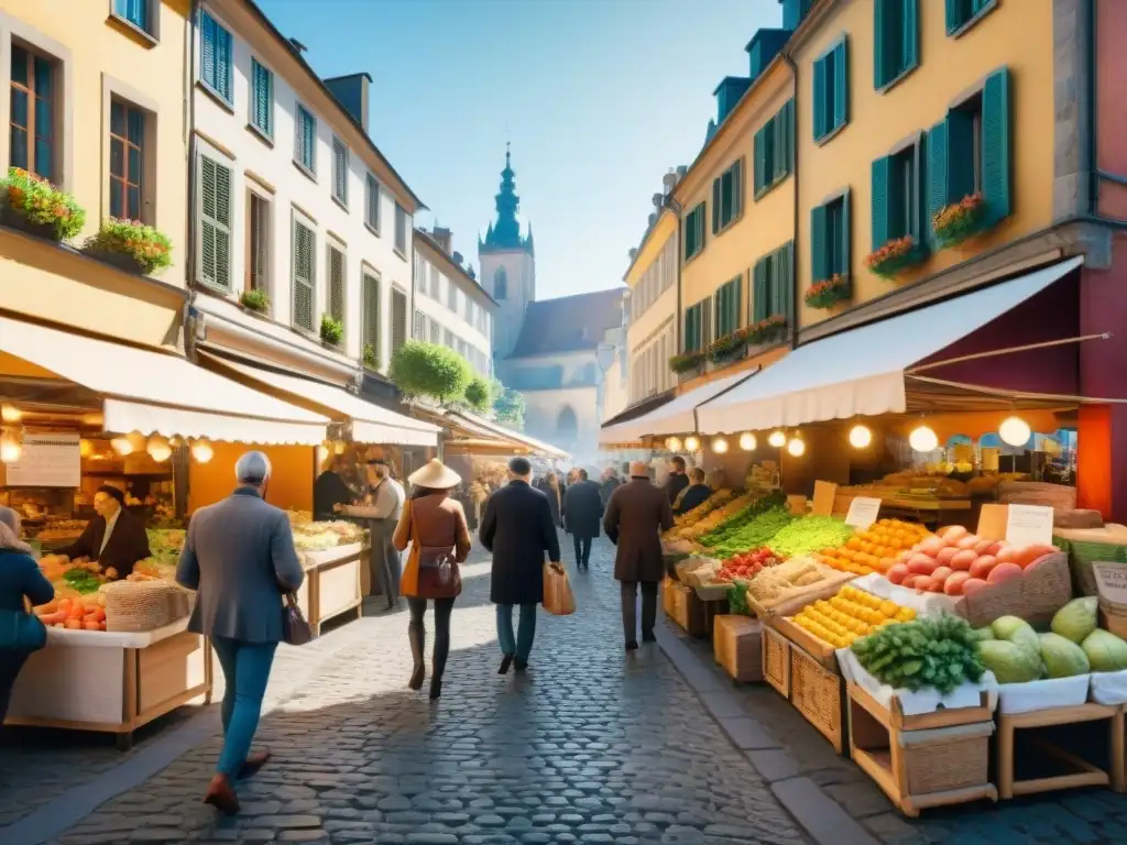 Explora la cocina local sin gluten viajes en un mercado europeo bullicioso y colorido