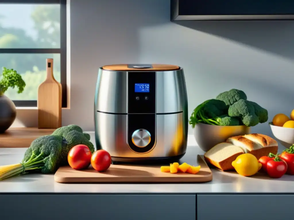 Una cocina moderna con gadgets innovadores para cocina sin gluten y vegetariana