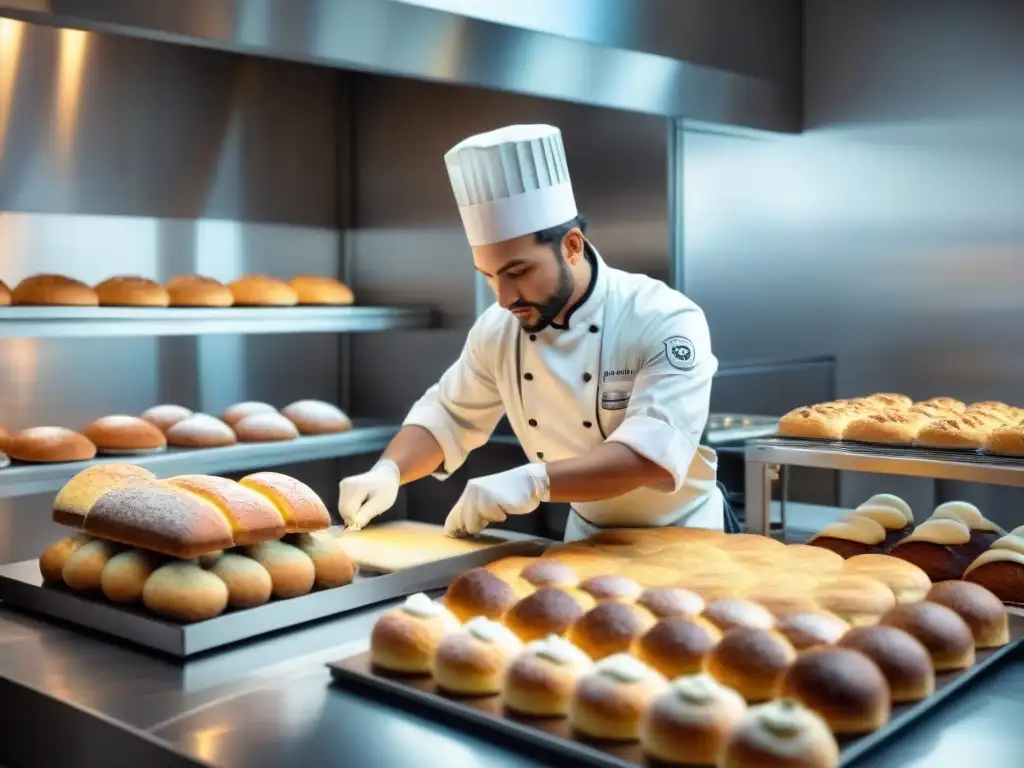 Cocina de panadería sin gluten con técnicas innovadoras y ambiente cálido y creativo