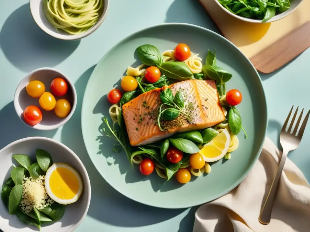 Una cocina serena bañada por el sol con platos sin gluten, beneficios dieta sin gluten salud