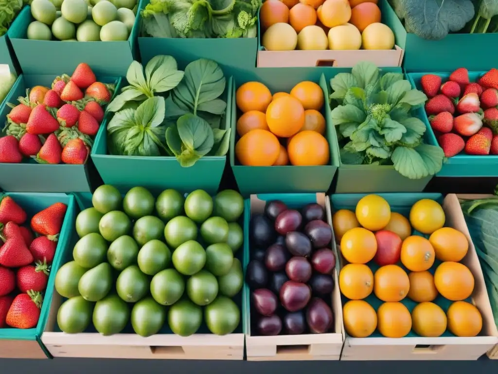 Colorida variedad de frutas y verduras en un mercado, beneficios vitaminas en dieta sin gluten