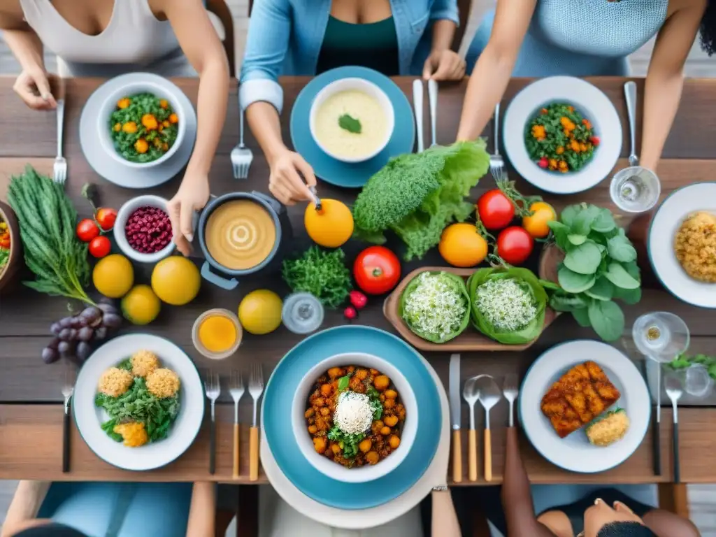 Celebrando una comida sin gluten alegre y segura, con una mesa colorida y platos deliciosos