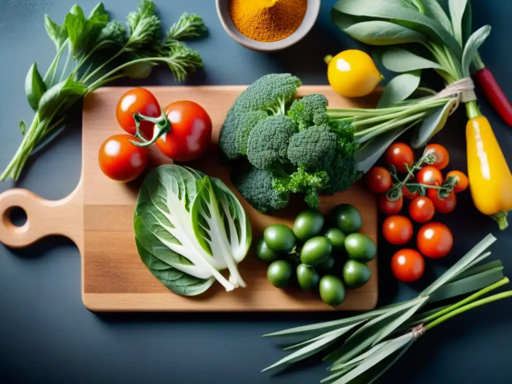 Una composición apetitosa de ingredientes sin gluten en una tabla de cortar de madera