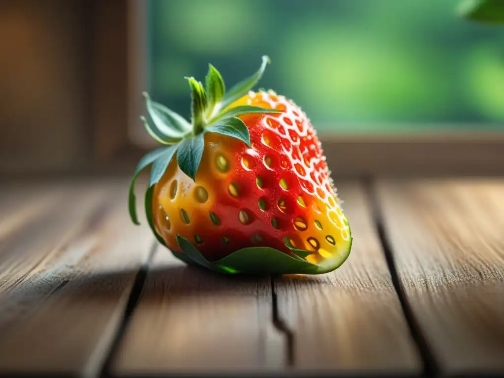 Una composición vibrante de frutas y verduras frescas en una mesa de madera, iluminada por el sol, ideal para una dieta sin gluten para estrés