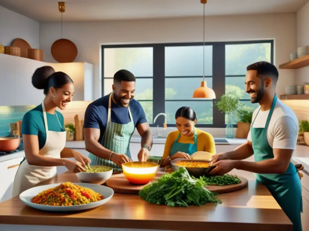 Una comunidad inspiradora en una cálida cocina sin gluten, unida por la pasión culinaria