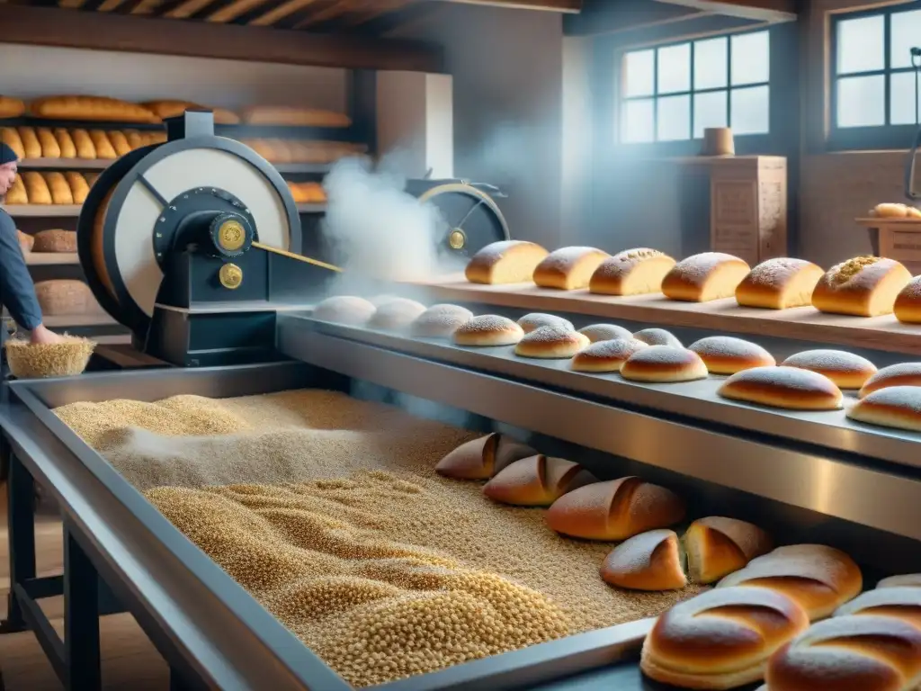 Contraste de métodos de producción de gluten en la Revolución Industrial y dieta sin gluten contemporánea en una panadería