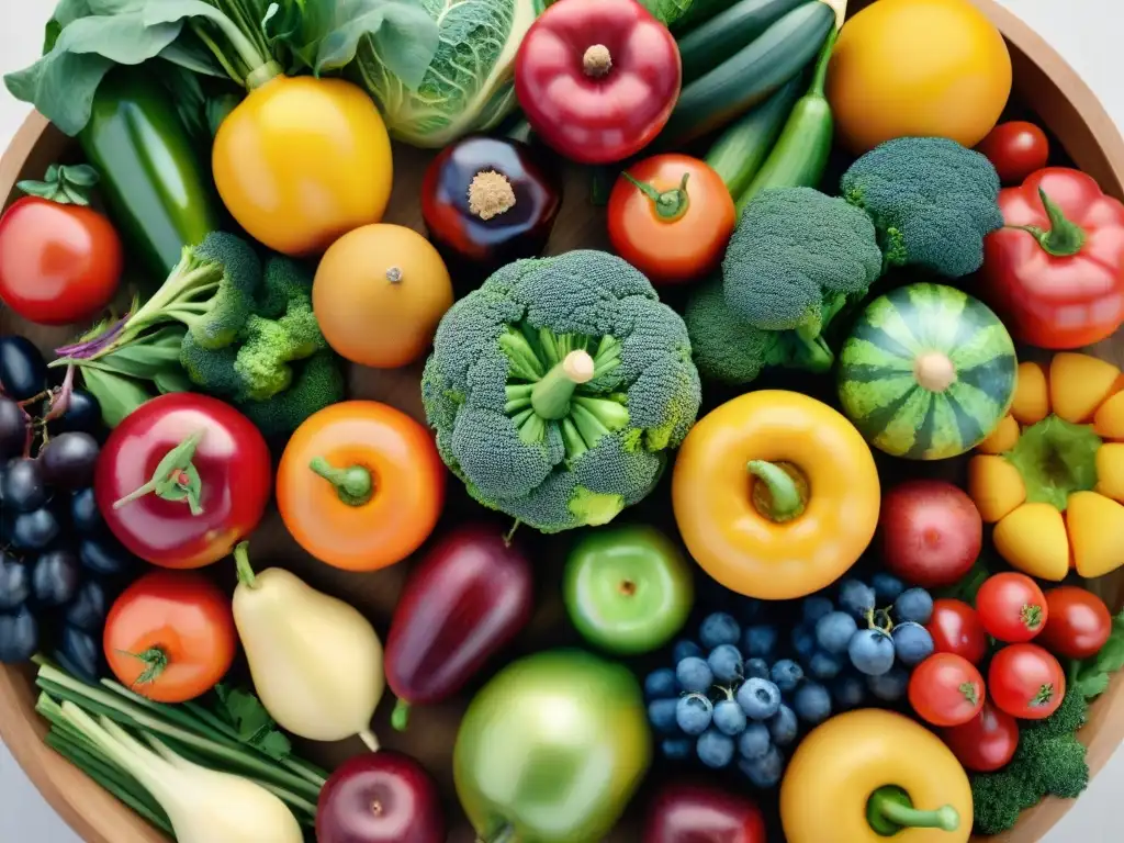 Una cornucopia rebosante de frutas y verduras coloridas, representando la abundancia y vitalidad de una dieta sin gluten beneficios digestivos