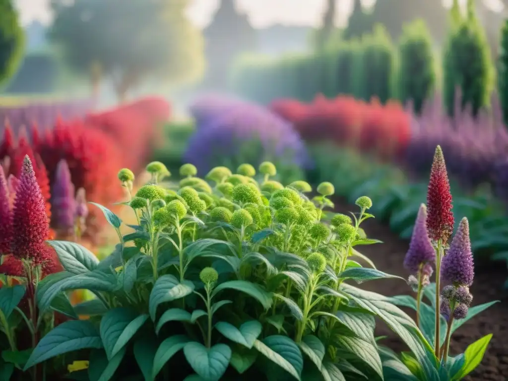 Un jardín bien cuidado con plantas libres de gluten en un armonioso lecho