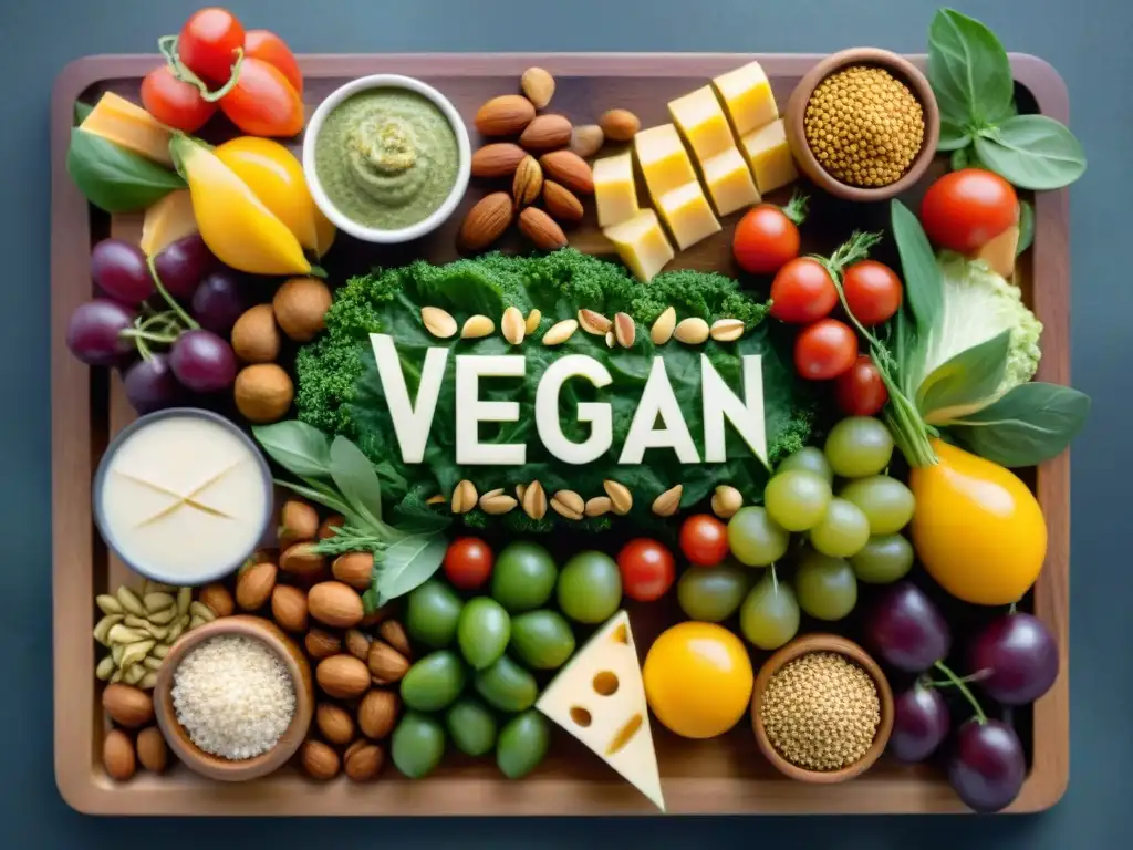 Un deleite visual: tabla vibrante de entrantes veganos sin gluten innovadores