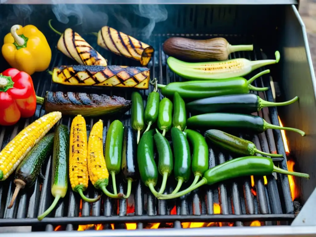 Una deliciosa y colorida parrillada de vegetales asados, lista para servir