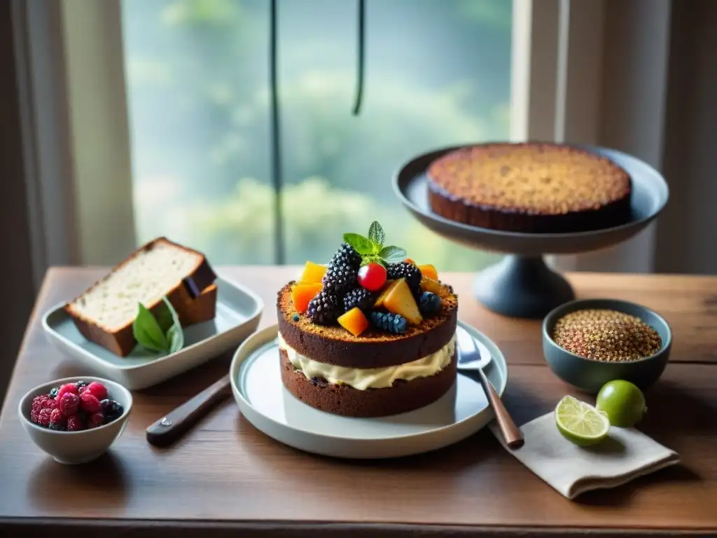 Una deliciosa comida sin gluten en mesa rústica con recetas innovadoras libro