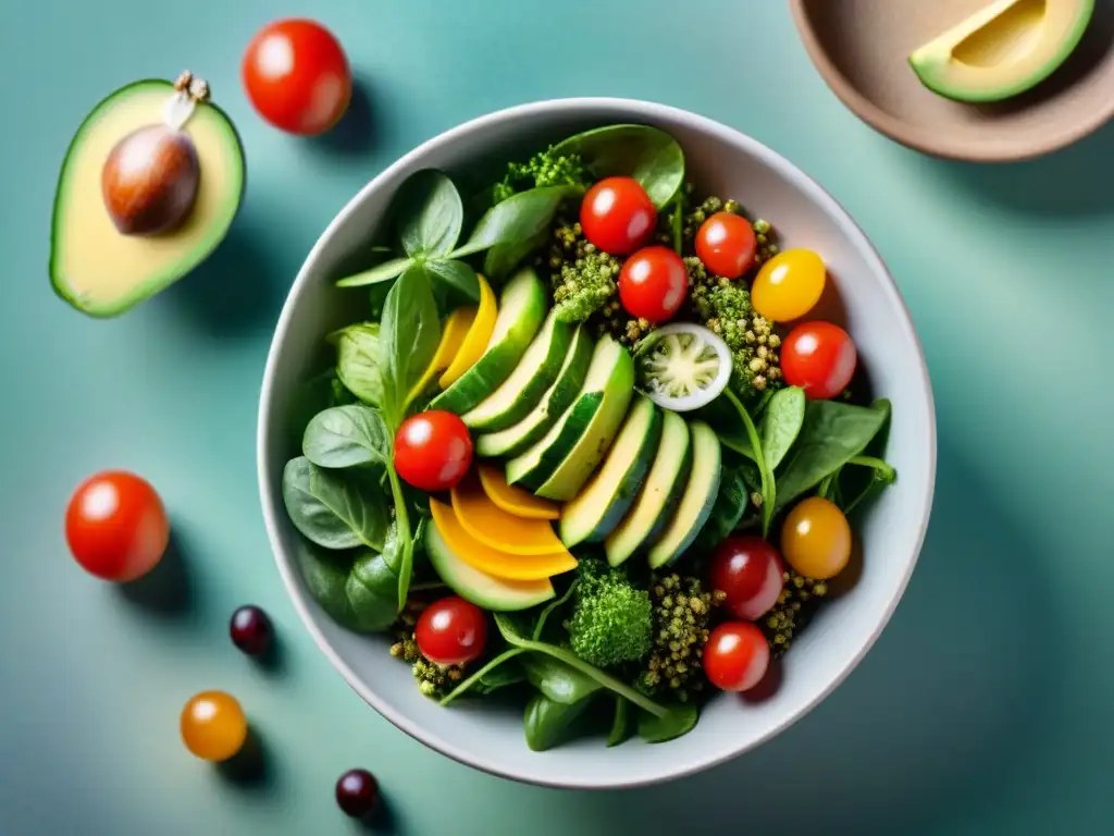 Deliciosa ensalada con amaranto sin gluten, repleta de color y frescura