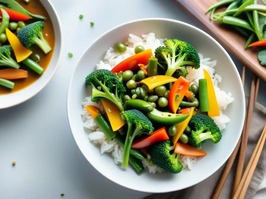 Deliciosa ensalada de vegetales en un elegante plato blanco sobre mesa de madera, para Restaurantes sin gluten recomendados