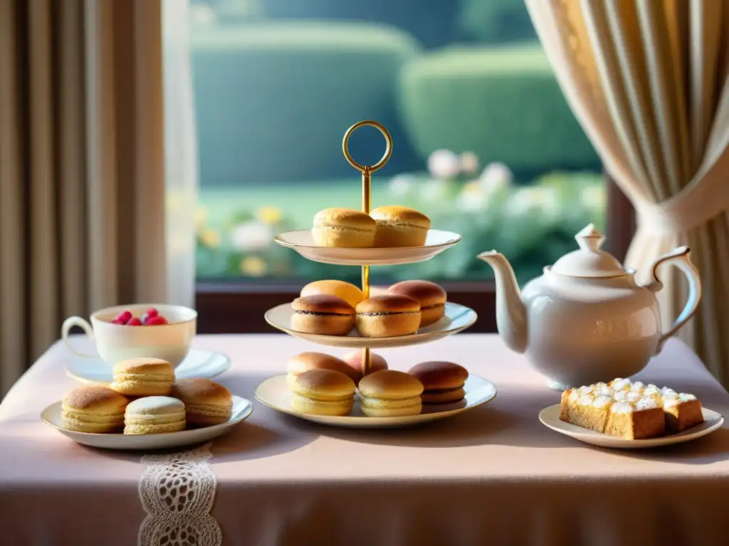 Una deliciosa experiencia de cocina sin gluten internacional en un elegante té inglés con scones, sandwiches y pasteles