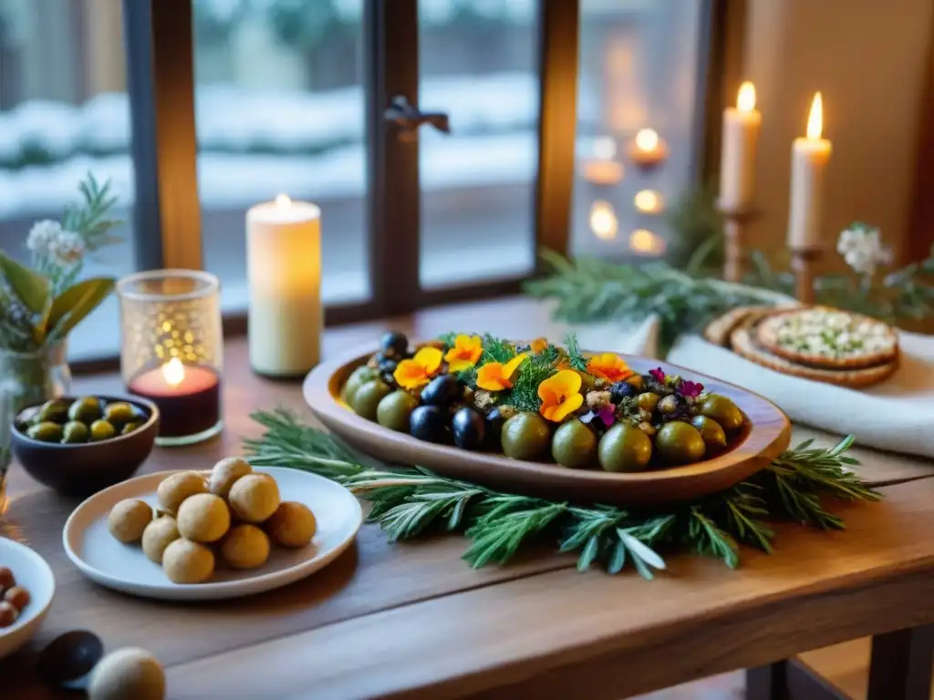 Deliciosa mesa de tapas sin gluten para fiestas invernales