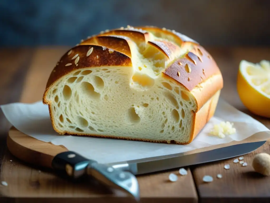 Deliciosa rebanada de pan artesanal recién horneado con sensibilidad al gluten vs celíaco