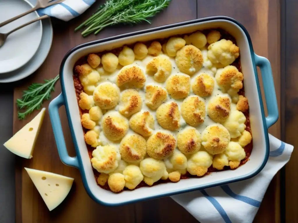 Deliciosa receta sin gluten: coliflor gratinada dorada y burbujeante, con topping crujiente y queso parmesano