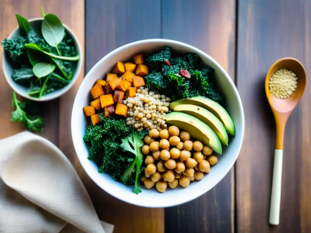 Deliciosa receta sin gluten para deportistas: Buddha bowl vibrante y colorido con ingredientes nutritivos y variados