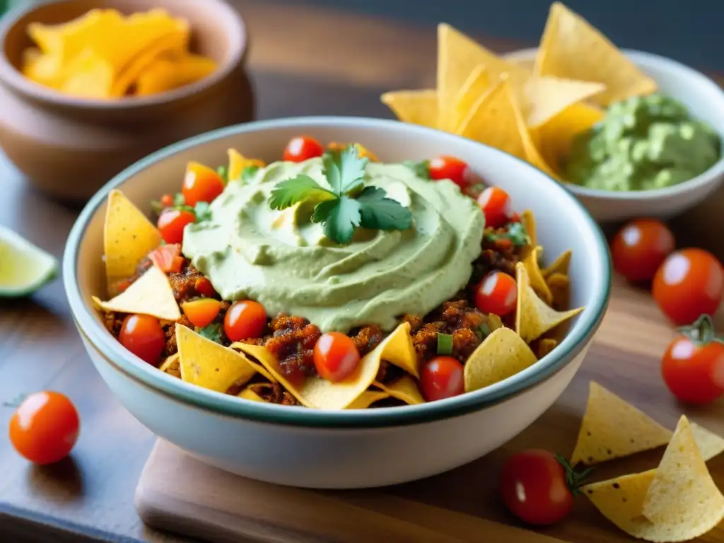 Deliciosa receta de nachos sin gluten caseros en una noche de cine acogedora