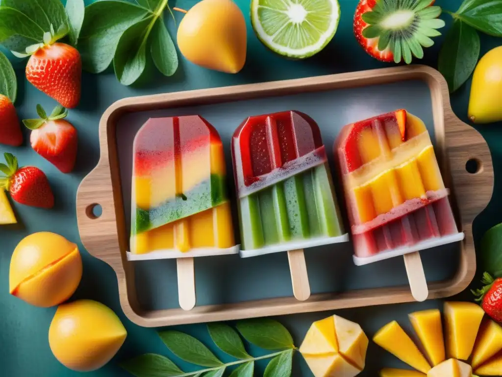 Una deliciosa receta de paletas de frutas sin gluten, con sabores y colores vibrantes, perfectas para el verano