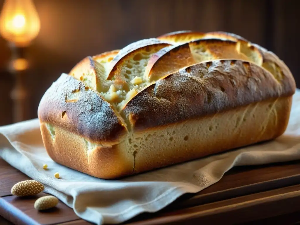 Deliciosa receta pan de amaranto sin gluten en mesa rústica con pan recién horneado