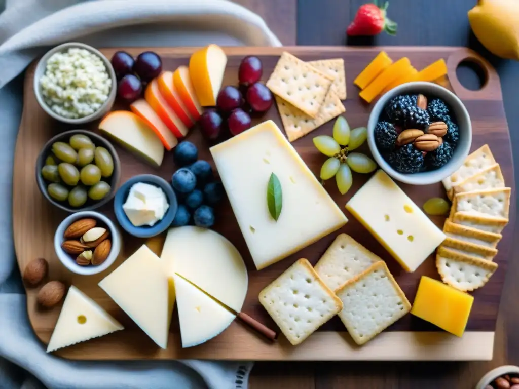 Deliciosa tabla de embutidos sin gluten con variedad de snacks rápidos creativos