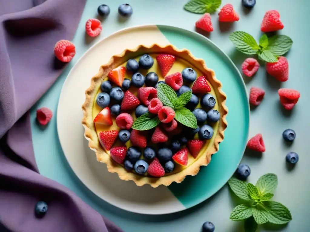 Deliciosa tarta de frutas vibrante con harina de almendra, beneficios harina almendra cocina sin gluten