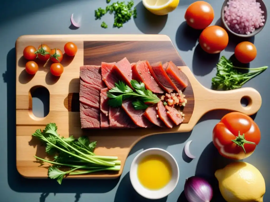 Deliciosa presentación de Tartare sin gluten con ingredientes frescos y coloridos