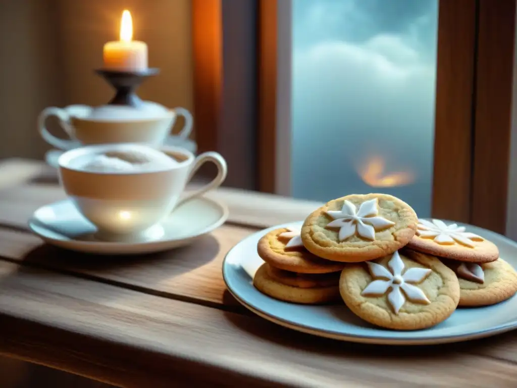 Deliciosa variedad de galletas sin gluten en mesa rústica con luz natural